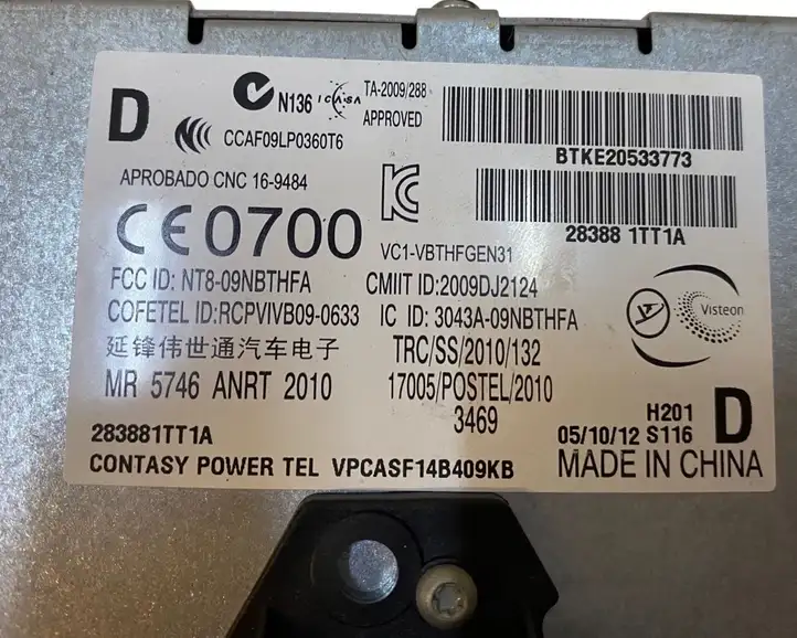 Nissan Juke I F15 (2010 - 2018)  NT809NBTHFA Модуль «Bluetooth»