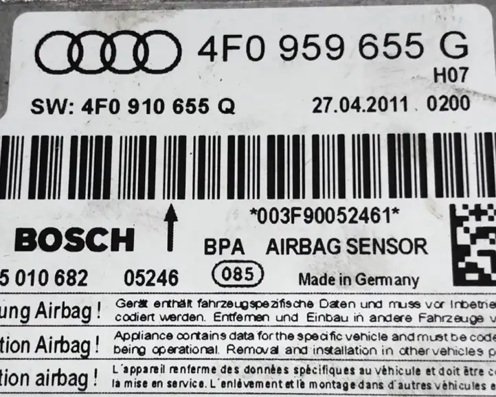 Audi A6 Allroad C6 (2008 - 2011) 4F0959655G Блок управления SRS — фото 2