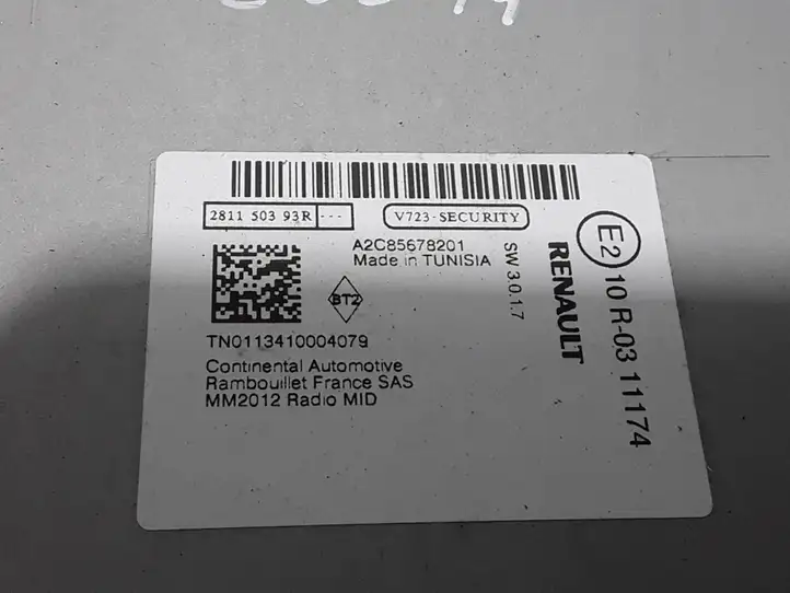 Renault Zoe (2012 - ) 281150393R Магнитола / мультимедийная система — фото 3