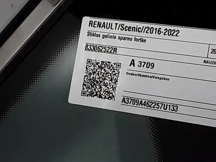 Renault Scenic IV - Grand scenic IV (2016 - ) 833062522R Заднее боковое стекло — фото 2