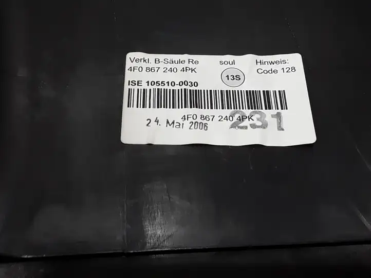Audi A6 S6 C6 4F (2004 - 2008) 4F0867240 Нижняя обшивка стойки B — фото 2