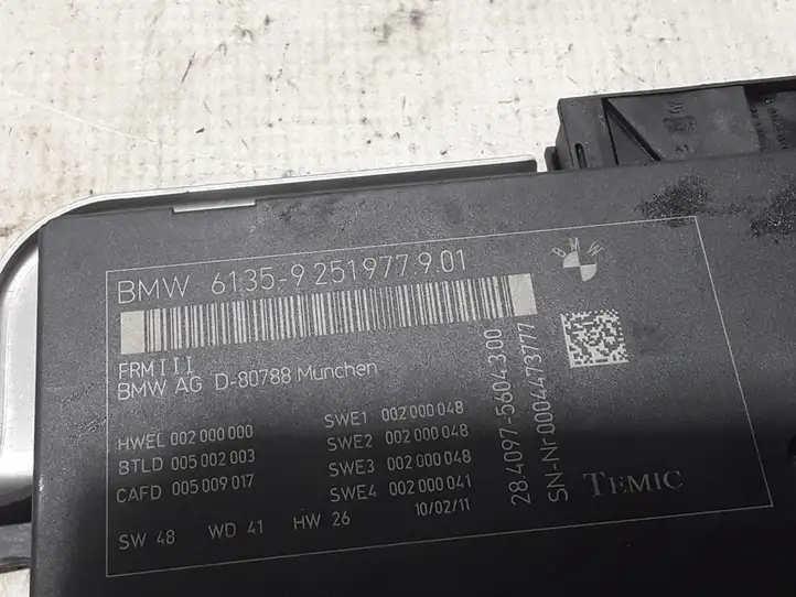 BMW 5 GT F07 (2010 - 2017)  9251977 Блок управления пневмоподвеской (задний)