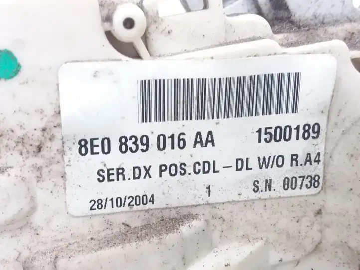 Audi A4 S4 B7 8E 8H (2004 - 2009) 8E0839016AA Замок задней двери — фото 3