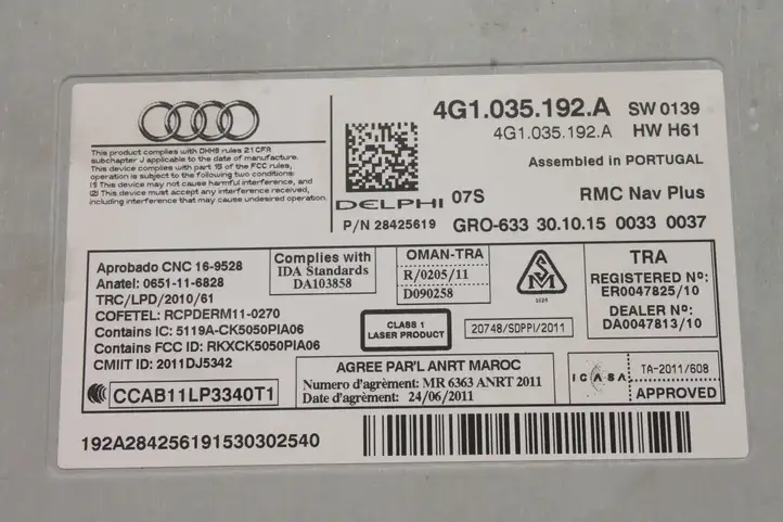 Audi A6 C7 (2014 - 2018) 4G1035192A Магнитола / мультимедийная система — фото 8