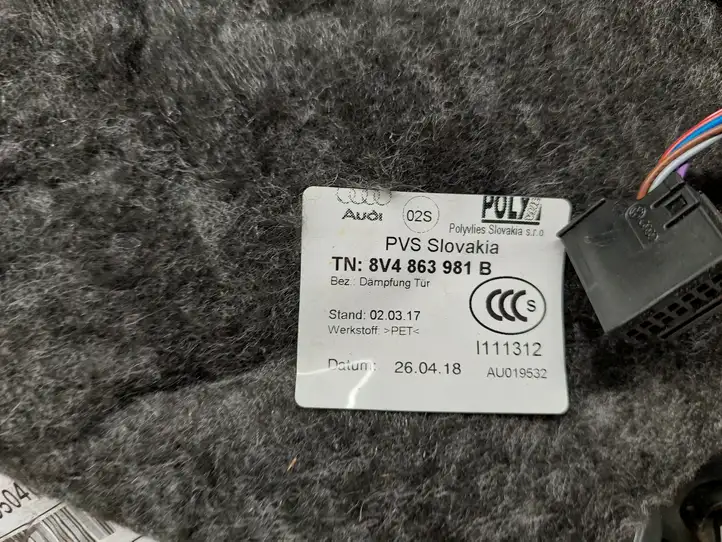 Audi A3/S3 8V (2012 - 2016) 8V5867305 Обшивка задней двери — фото 3