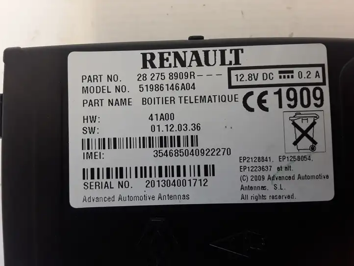 Renault Zoe (2012 - ) 282758909R Прочие блоки управления — фото 3