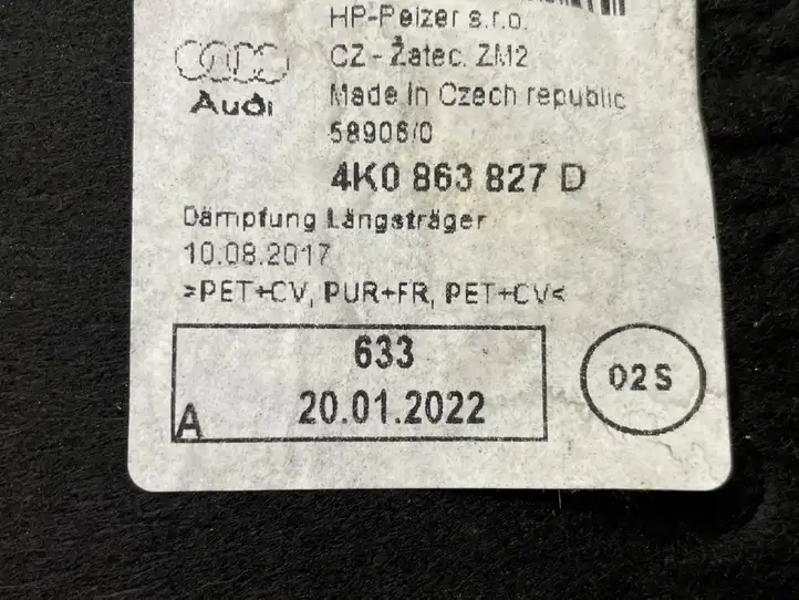 Audi A6 S6 C8 4K (2018 - ) 4K0863827D Прочие детали моторного отсека — фото 4