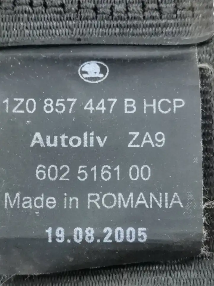 Skoda Octavia Mk2 (1Z) (2004 - 2013) 1Z0857447B Задний ремень безопасности — фото 4