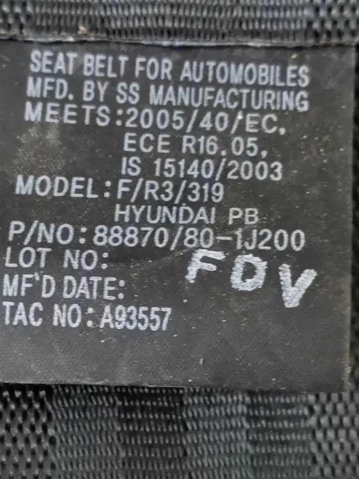 Hyundai i20 (PB PBT) (2008 - 2012) 88870801J200 Передний ремень безопасности — фото 4