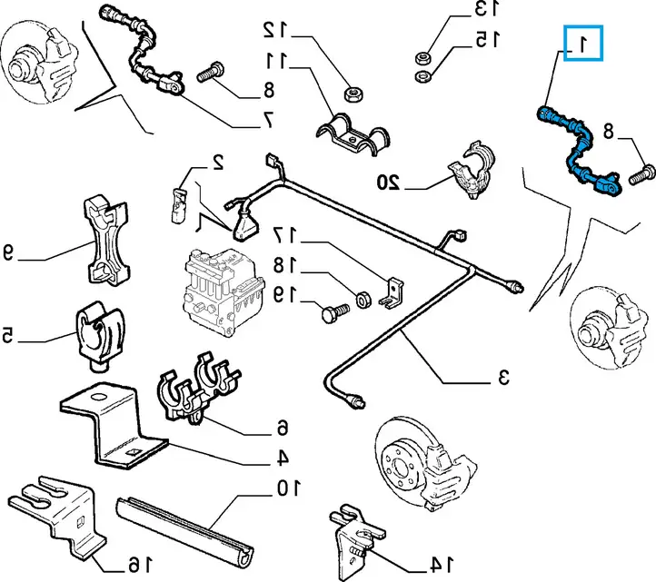Lancia Lybra (1999 - 2006)  46763852 Передняя проводка датчика ABS