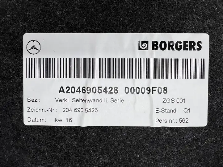Mercedes-Benz C W204 (2007 - 2014) A2046905426 Боковая обшивка багажника — фото 6