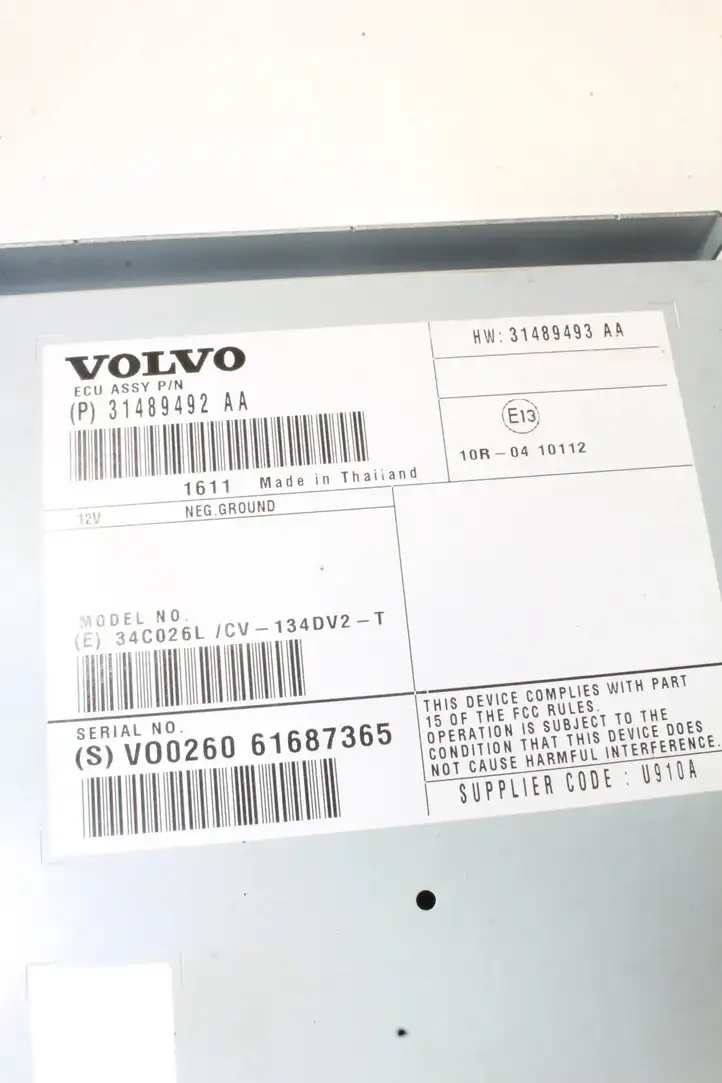 Volvo S60 (2013 - 2018) 31489492AA Усилитель звука — фото 3