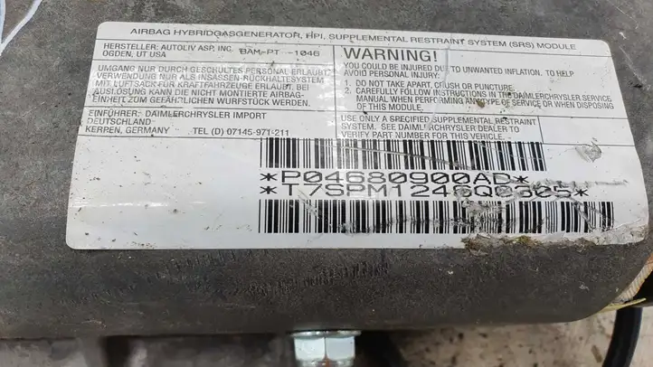 Chrysler Pacifica (2003 - 2008) P04680900AD Подушка безопасности пассажира — фото 3