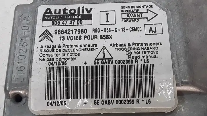 Citroen C4 Picasso (2006 - 2013)  9664217980 Блок управления надувных подушек
