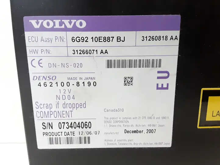 Volvo V70 (2007 - 2013) 6G9210E887BJ Магнитола / мультимедийная система — фото 3