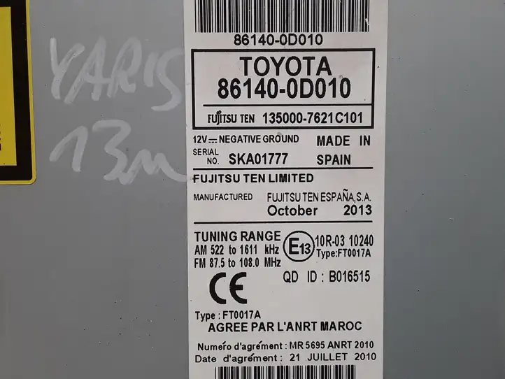 Toyota Yaris (2012 - 2014) 861400D010 Магнитола / мультимедийная система — фото 4