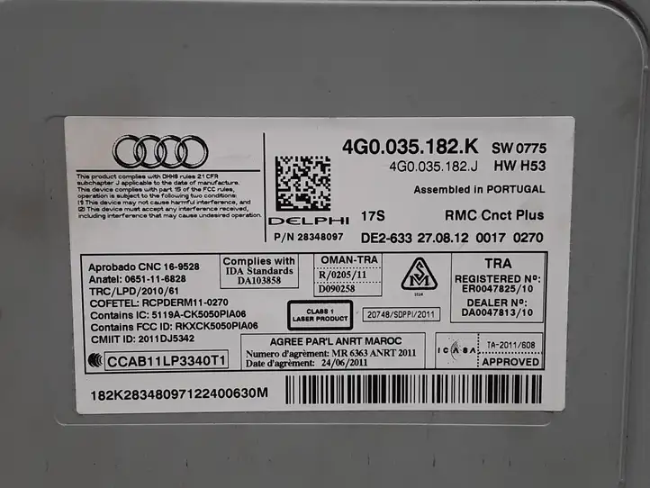 Audi A6 C7 (2011 - 2014) 4G0035182K Магнитола / мультимедийная система — фото 4
