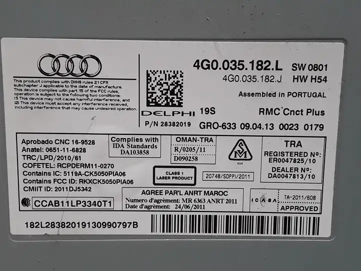 Audi A6 C7 (2011 - 2014) 4G0035182L Магнитола / мультимедийная система — фото 4