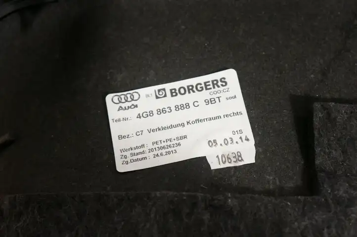 Audi RS7 C7 (2014 - 2018) 4G8863888C Боковая обшивка багажника — фото 3