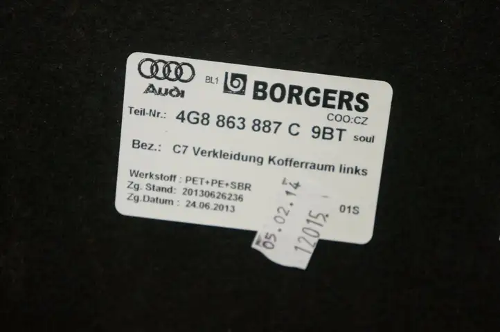 Audi RS7 C7 (2014 - 2018) 4G8863887C Боковая обшивка багажника — фото 4