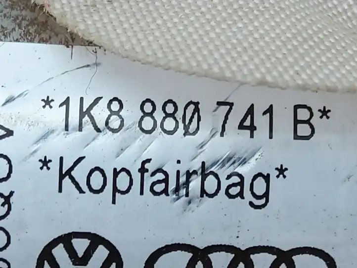 Volkswagen Scirocco (2008 - 2014) 1K8880741B Боковая подушка безопасности шторка — фото 2