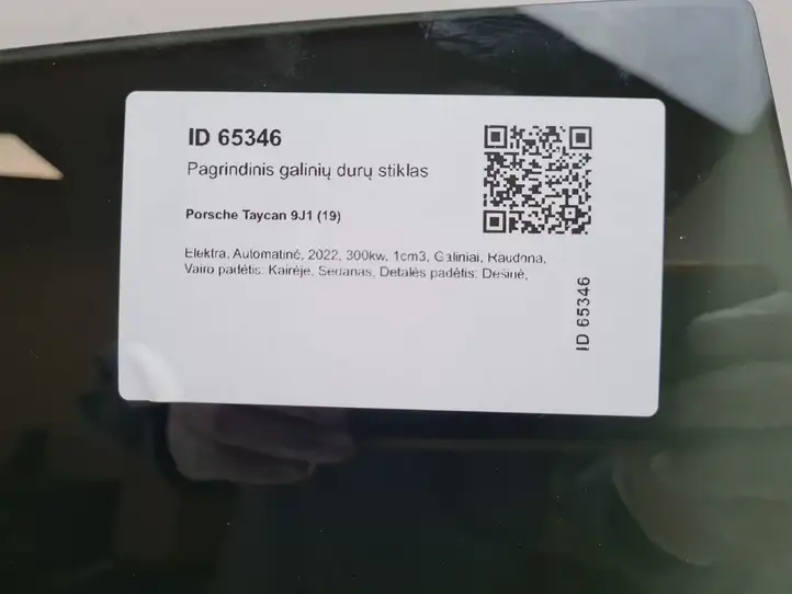 Porsche Taycan 9J1 (2019 - ) 9J1845026E Стекло задней двери — фото 6