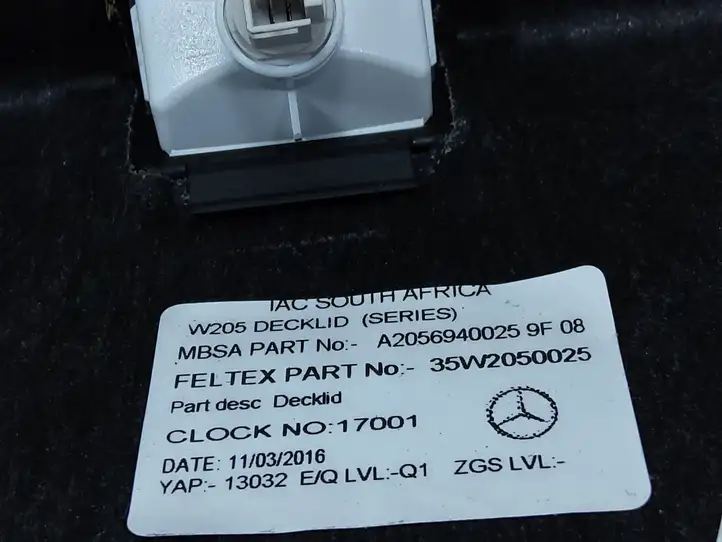 Mercedes-Benz C W205 (2014 - 2021) A2056940025 Обшивка багажника — фото 2