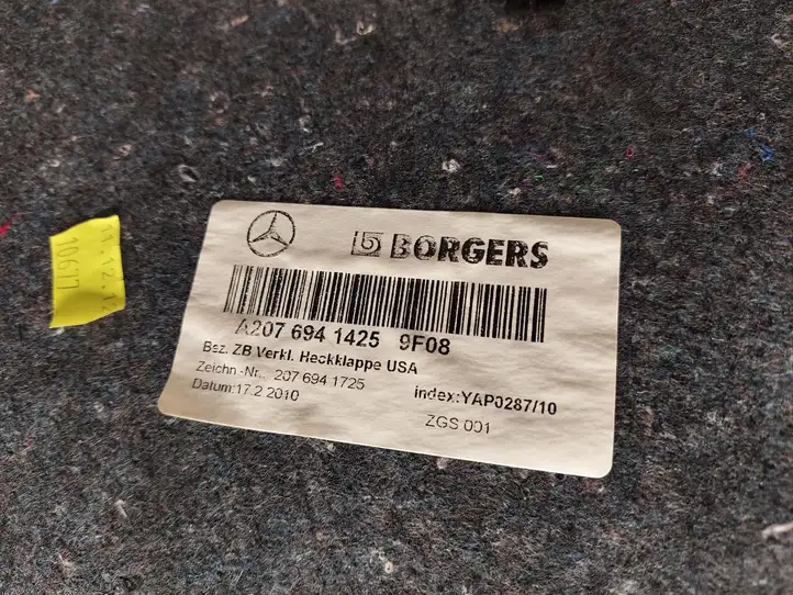 Mercedes-Benz E C207 W207 (2009 - 2017) A2076941425 Обшивка багажника — фото 2