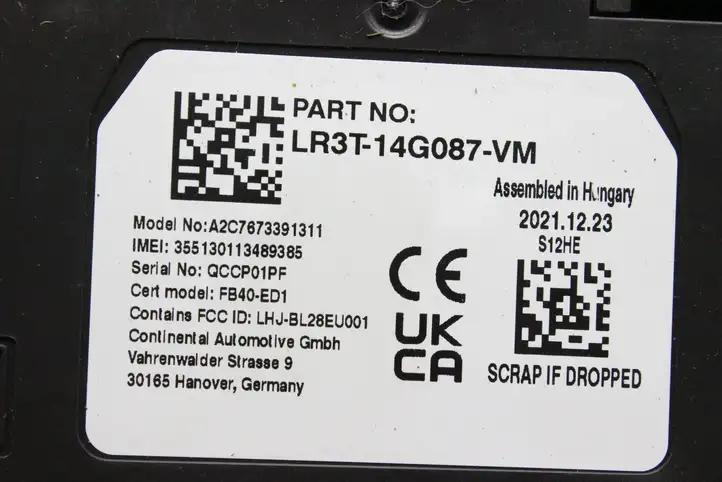 Ford Transit VII (2019 - ) LR3T14G087VM Bluetooth модуль — фото 3
