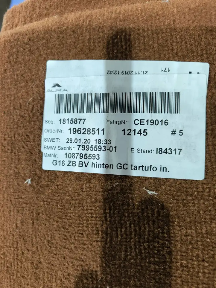 BMW M8 F91 F92 G14 G15 (2019 - ) 108795593 Задний коврик салона — фото 5