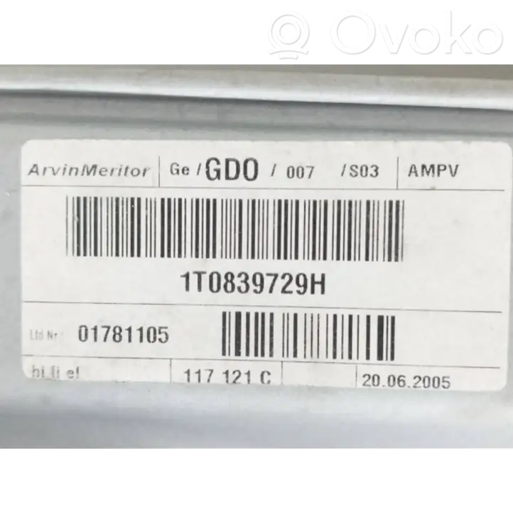 Volkswagen Touran I (2003 - 2010) 1T0839729H Стеклоподъемник задней двери без мотора — фото 6