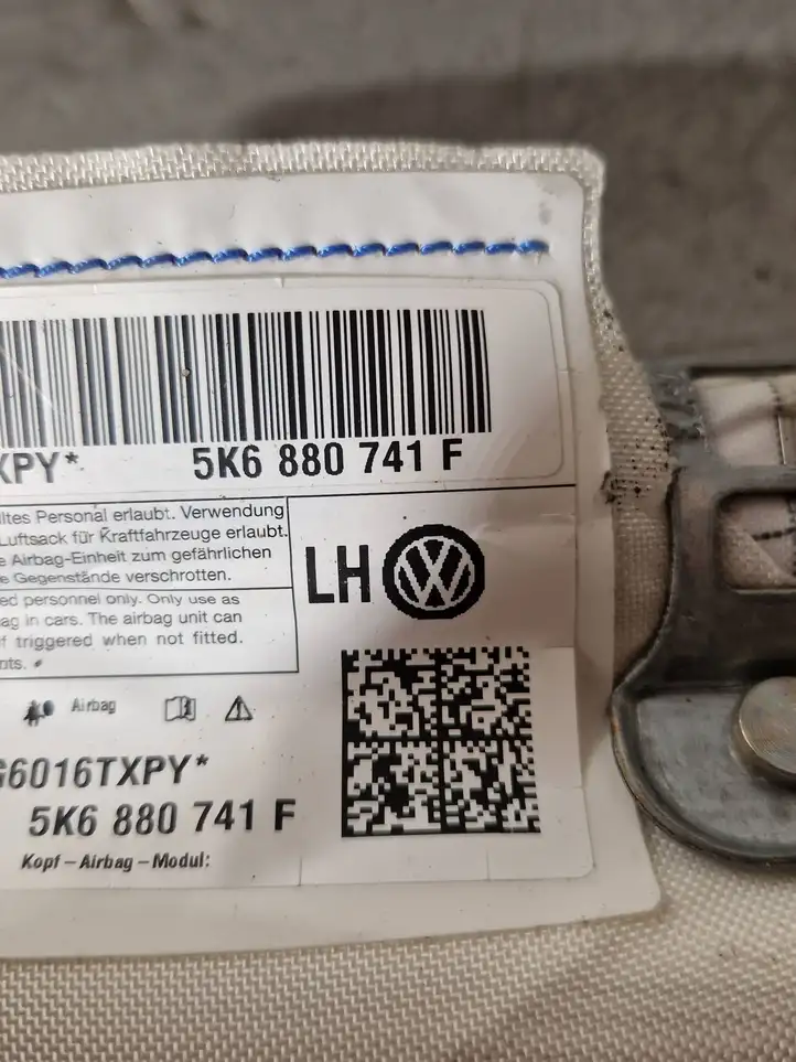 Volkswagen Golf VI (2009 - 2013) 5K6880741F Боковая подушка безопасности шторка — фото 3