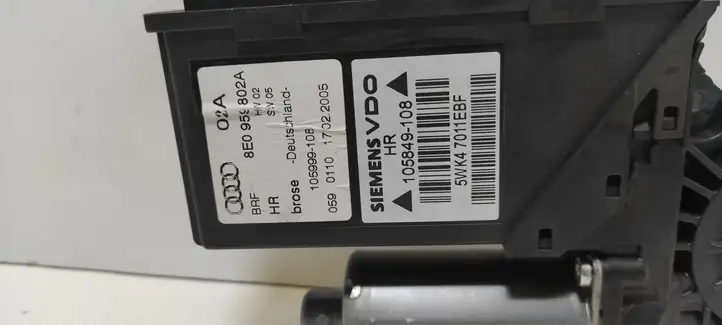Audi A4 S4 B7 8E 8H (2004 - 2009) 8E0959802A Стеклоподъемник задней двери — фото 7