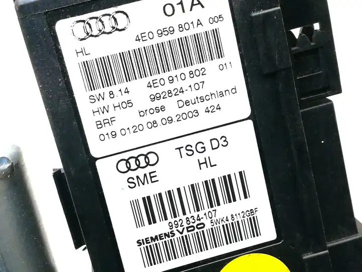 Audi A8 S8 D3 4E (2005 - 2007) 4E0959801A Стеклоподъемник задней двери — фото 4