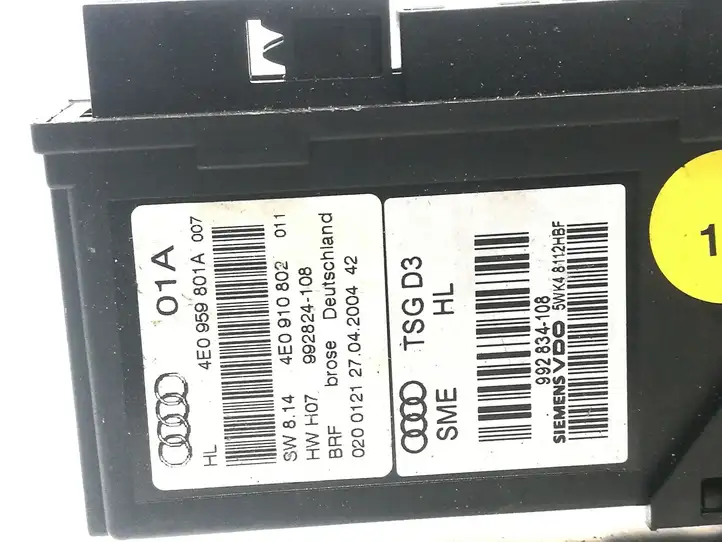 Audi A8 S8 D3 4E (2007 - 2010) 4E0959801A Стеклоподъемник задней двери — фото 4