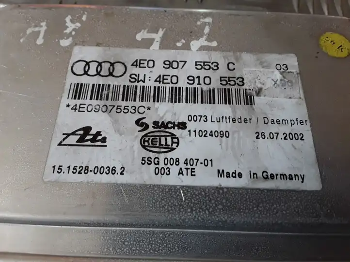Audi A8 S8 D3 4E (2002 - 2005) 4E0907553C Блок управления пневмоподвеской — фото 3