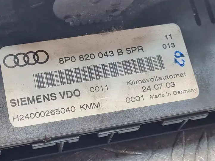 Audi A3/S3 8P (2004 - 2008) 8P0820043B Блок управления климат-контролем — фото 3