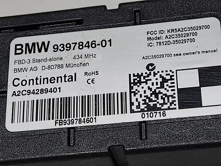 BMW 3 F30 F35 F31 (2012 - 2018) 9397846 Прочие блоки управления — фото 3