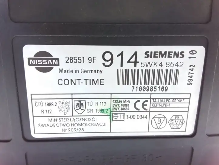 Nissan Primera (2000 - 2001) 285519F914 Модуль комфорта — фото 4