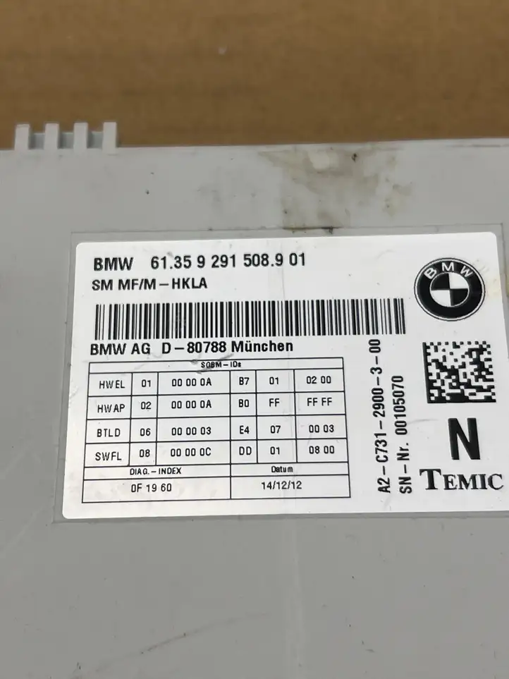 BMW 5 F10 F11 (2009 - 2016) 9291508 Блок управления сиденьем — фото 3