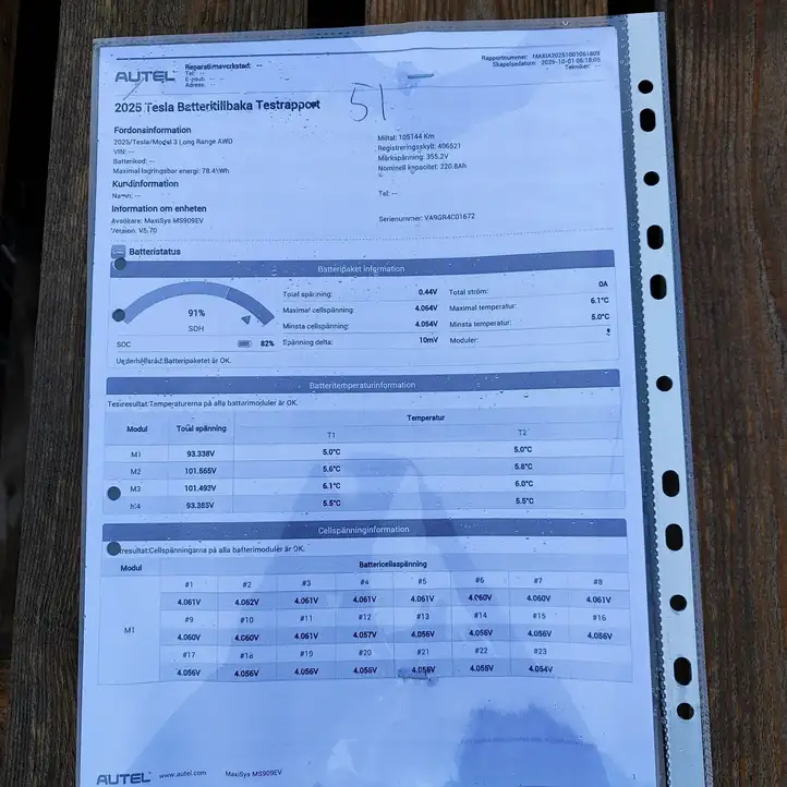Tesla Model 3 (2017 - 2023) 110442300M Аккумулятор гибридного / электрического автомобиля — фото 5