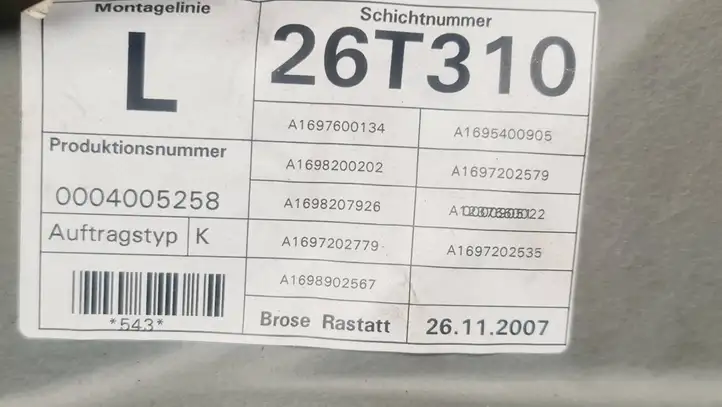 Mercedes-Benz B-class W245 (2005 - 2008) A1697202779 Стеклоподъемник передней двери (без мотора) — фото 4