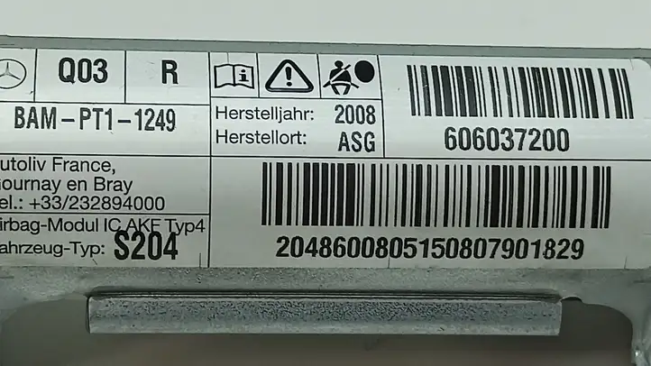 Mercedes-Benz C W204 (2007 - 2014) 2048600805 Боковая подушка безопасности шторка — фото 9