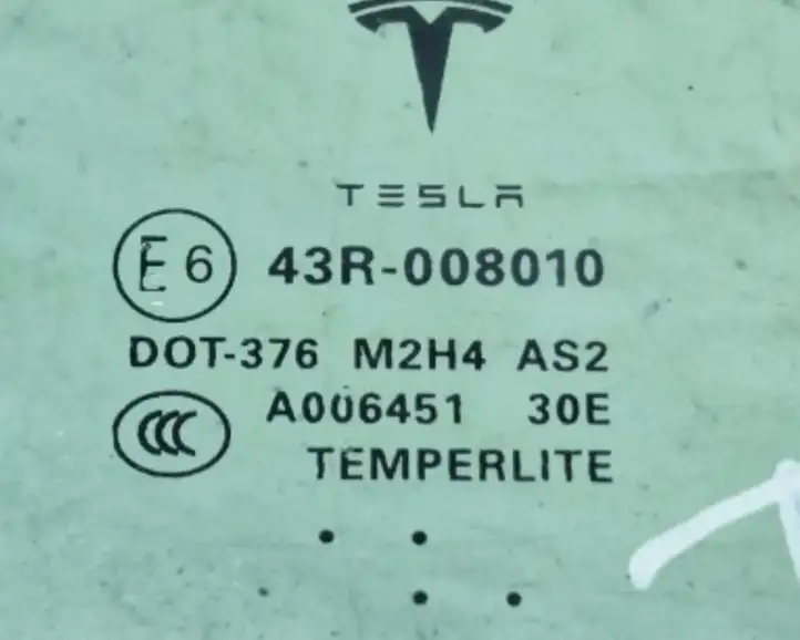 Tesla Model S (2012 - 2016) 600718800F Заднее боковое стекло — фото 7