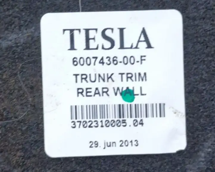 Tesla Model S (2012 - 2016) 600743600F Коврик багажника — фото 7