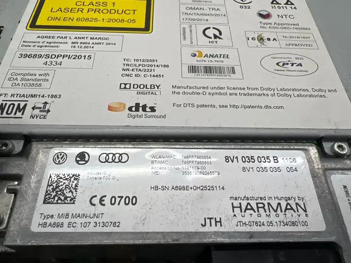 Audi A3/S3 8V (2016 - 2020) 8V1035035B Магнитола / мультимедийная система — фото 6