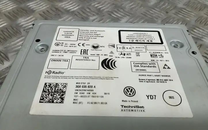Volkswagen Golf VII (2013 - 2019) 3Q0035820A Магнитола / мультимедийная система — фото 4