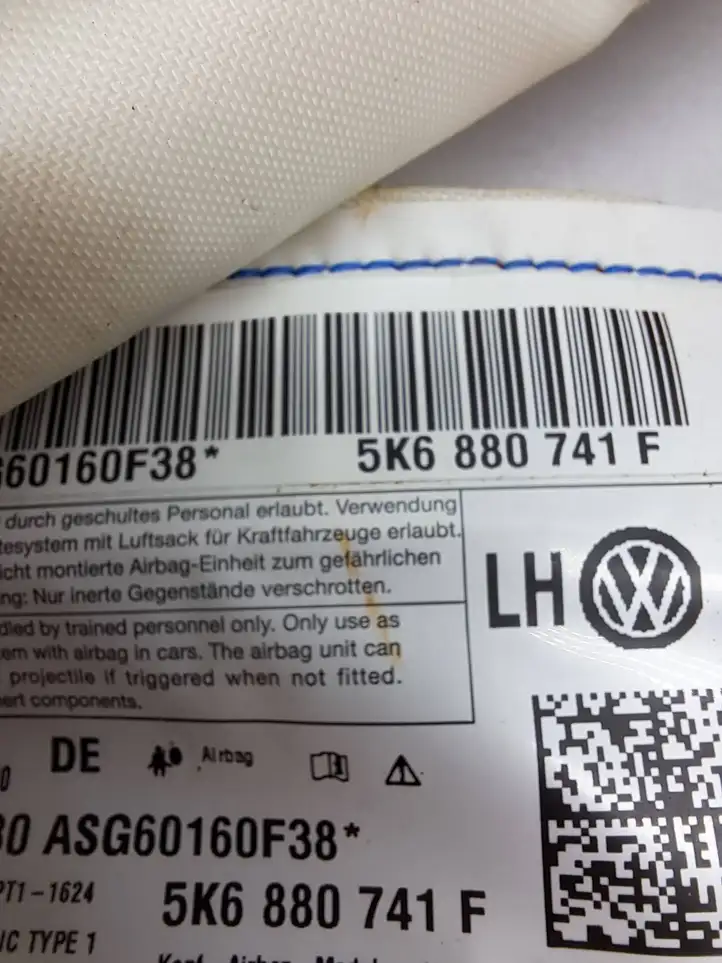 Volkswagen Golf VI (2009 - 2013) 5K6880741F Боковая подушка безопасности шторка — фото 3