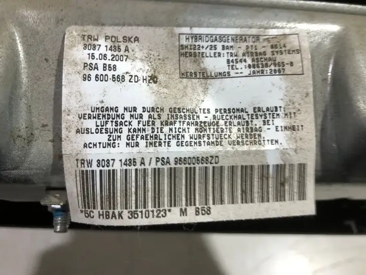 Citroen C4 I Picasso (2006 - 2013) 96600568ZD Коленная подушка безопасности — фото 3