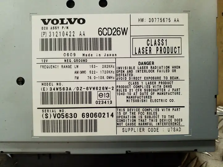 Volvo XC90 (2006 - 2014) 31210422AA Магнитола / мультимедийная система — фото 10